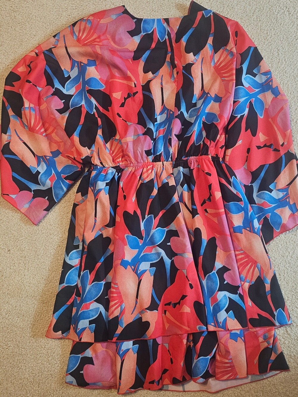 Pink Lily "Blush Floral Mini Dress" is a vibrant, resort-style Dress Size Large - Picture 8 of 9
